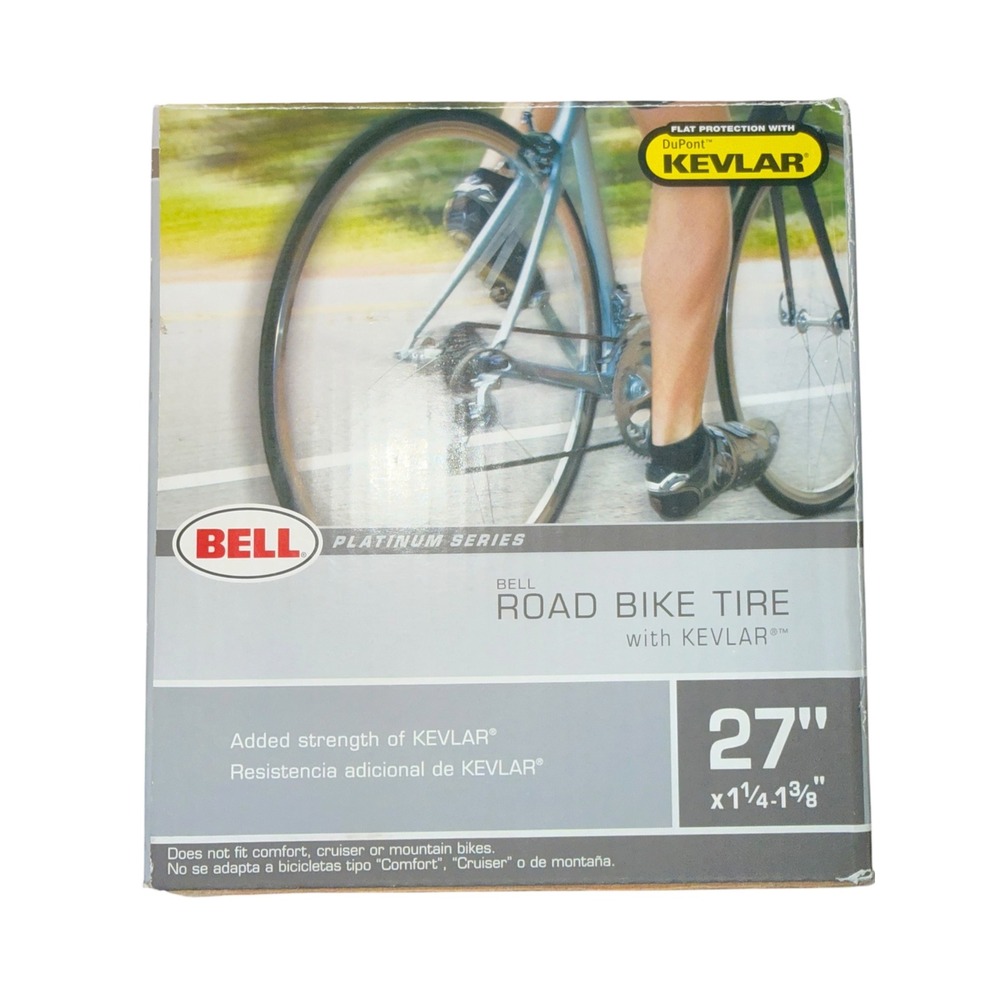 Bell Platinum Road Bike Tire 27 x 1-1/4 1-3/8 Kevlar Folding Bead Black NIB